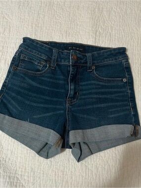 Aeropostale Dark Blue Rolled Hem Denim Shorts